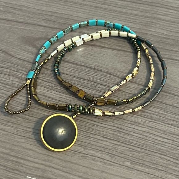 No Brand Jewelry - Beaded Wrap Bracelet button closure square beads